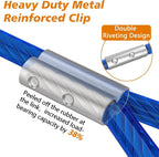 XiaZ Dog Tie Out Cable, Heavy Duty Dog Chains for Outside with Lockable Hook, Pet Runner Cable Leads for Yard, Dogs Line Tether for Small Medium Dogs Up to 250 LBS (50FT, Blue)