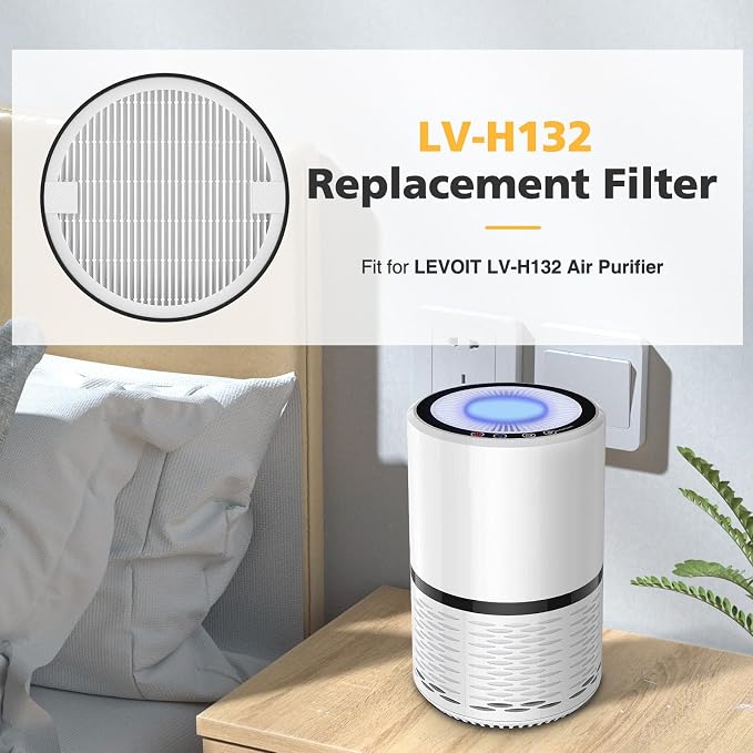 LV-H-132 Replacement Filter Compatible with LEVOIT LV-H-132 Air Puri-fier | LV-H-132 Air Puri-fier Replacement Filter, Part # LV-H-132-RF, 2 Pack