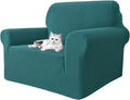 MAXIJIN Stretch Chair Cover Chair Slipcovers with Arms, 1-Piece Couch Sofa Chair Covers for Living Room, Non Slip Armchair Cover (31"-46") Furniture Protector Dogs Pet Friendly (Chair, Peacock Teal)