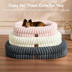 ChiXnuggle Orthopedic Dog Bed, Washable Cover, Faux Fur Bolster Pet Couch | waterproof,egg crate foam,non-slip bottom,for large dogs,pink,35*28*7,dog sofa