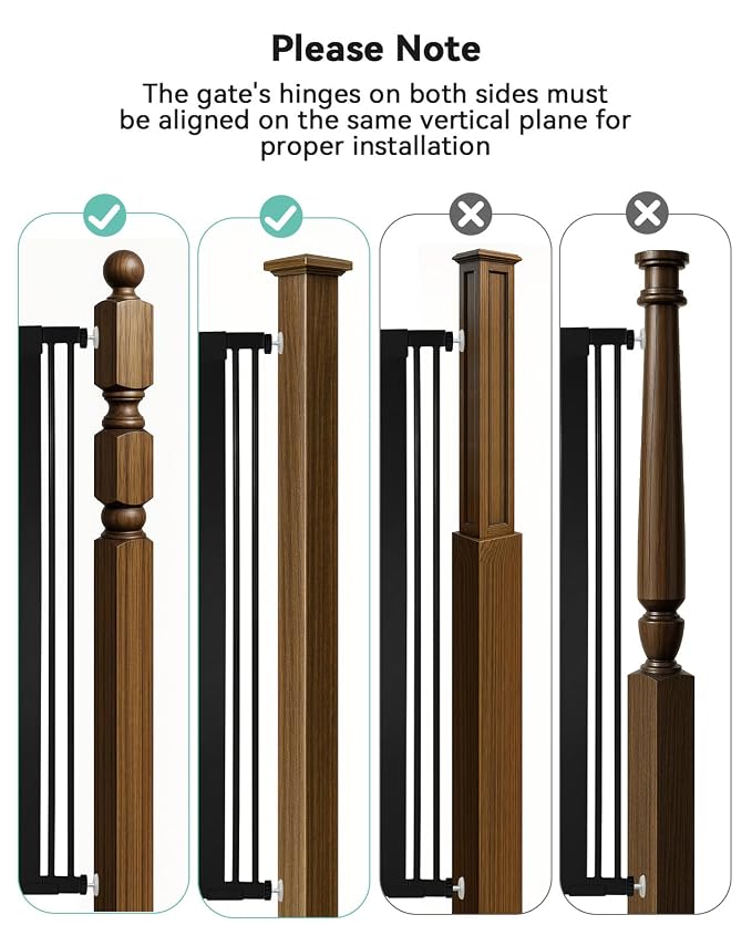 COMOMY 30" Tall Baby Gate for Stairs Doorways, Fits 29.5" to 40.5" Openings | Auto Close Extra Wide Dog Gate for House, Pressure Mounted Easy Walk Through Pet Gate with Door, Black