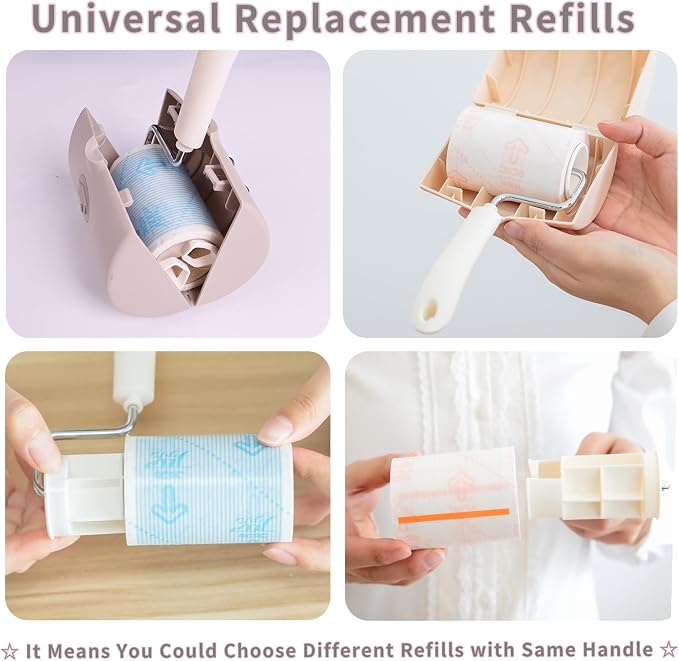 Universal Refills of Multipurpose Extra Sticky Lint Rollers for Pet Hair 80mm 3.15in Refills (2 Rolls 140 Sheets in Total)