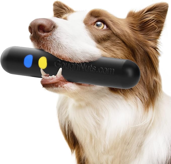 Goughnuts — Dog Toys for Aggressive Chewers | Virtually Indestructible Dog Toys for Breeds Such as Pit Bulls and German Shepherds | Heavy Duty Rubber Stick Toy | Large