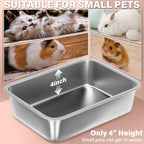 Stainless Steel Litter Box for Kitten, Small Litter Box 2 Pack | 15.7"×11.8"×4",Easy Entry, Non Odor, Easy to Clean, Metal Litterbox for Cat, Rabbit