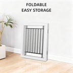 ZJSF Freestanding Foldable Dog Gate for House Extra Wide Wooden White Indoor Puppy Gate Stairs Doorways Pet Gate Tall Dog Fence 3 Panels Fence