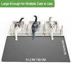 51"x 25.6" XXXL Waterproof Kitty Litter Silicone Box Mat,Cat Litter Mat Extra Large for Scatter Control, No-Slip Soft Pet Trapping Litter Rug Pad, Machine Washable, Dark Gray