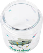 Silver Buffalo Rick and Morty Falling Ship, Glass Jar with Lid | Out of, Cookie Snack Candy, Small Size