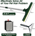Carpet Rake for Pet Hair Removal Tool, 3 Pcs Dog Cat Hair Brush | 60'' Pet Hair Remover for Pet Owner Reusable Carpet Broom with Long Handle, Lint Brush for Rugs, Mats, Couch, Furniture