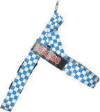 BULLHUG Adjustable Dog Harness– No Pull, No Choke – for English Bulldogs, French Bulldogs, Pugs & Broad-Chested Breeds – Easy, Safe Walks (Blue Checkers, Large)