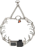Herm Sprenger Dog Training Prong Collar with Quick Release Cliclock Buckle & Swivel Ring | Adjustable Length German Made Stainless Steel Collar for Small to Medium Dogs Up to 15" Neck (2.25mm Prongs)