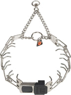 Herm Sprenger Dog Training Prong Collar with Quick Release Cliclock Buckle & Swivel Ring | Adjustable Length German Made Stainless Steel Collar for Small to Medium Dogs Up to 15" Neck (2.25mm Prongs)