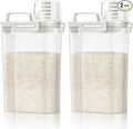 TBMax Rice Container Cereal Storage Container 2 Pack 5 Lbs, Kitchen Pantry Dry Food Storage Holder with Easy-Pouring Spout & Handy Cup, Small Pet Dog Cat Food Dispenser for Daily Feeding -Beige