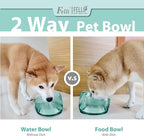 Felli Pet Oblik Acrylic Raised Dog Food Water Bowl Stainless Steel Slanted Oval Dish for Short Leg Puppy & Small Medium Pet, Elevated Tilted Metal Feeder (Classic, 1.5 Cups Oval Dish)