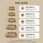 FURTIME Dog Bed for Small Dogs, Washable Orthopedic Dog Bed with Removable Cover, Rectangle Soft Calming Sleeping Puppy Bed Durable Pet Cuddler with Anti-Slip Bottom, Beige, S (20"x19"x6")