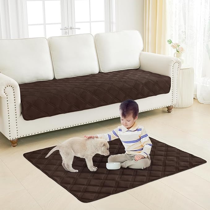Smiry Waterproof Dog Bed Cover, Reversible Pet Blanket for Sofa Couch | Soft Washable Dog Blanket, Leakproof Couch Cover for Dogs Cats & Furniture Protection, 40x70, Chocolate/Beige