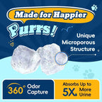 LMJP Crystal Cat Litter for Long-Lasting Odor Control, Non-Clumping, 8.6lb | 2 Months Supply, Unscented, Rapid Water Absorption, Low Tracking, Low Dust, Lightweight White Silica, 2 Pack of 4.3lb