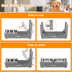 URPOWER Raised Dog Bowls 4 Height Adjustable Elevated Bowl Stand | Stainless Steel Water Bowl Non-Slip Dog Food Bowls Stand for Small Medium Large Dogs and Pets