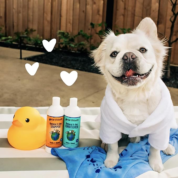 earthbath Oatmeal & Aloe Dog Shampoo, Itchy, Dog Wash, 16 Oz (1 Pack) | Oatmeal Shampoo For Dogs, Dry Skin Relief, Made in USA, Cruelty Free Pet Shampoos - Vanilla & Almond