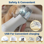 2-in-1 Dog & Cat Nail Clippers and Grinder with Catcher & 2 LED Lights | Stainless Steel Blade, Safety Guard, Type-C Rechargeable Low-Noise Grinder for Small, Medium & Large Pets