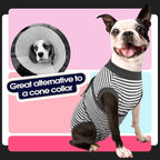 FUAMEY Dog Recovery Suit Male,Dogs Surgery Neuter Suits Puppy Spay Shirts for Female Protect Dog's Skin Anti Licking Abdominal Wounds Doggie Onesie Pet Bodysuit Alternative to Cone Gray Stripes XXL