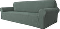 MAXIJIN Super Stretch Couch Cover for 3 Cushion Couch, 1-Piece Universal Sofa Covers Living Room Jacquard Spandex Furniture Protector Dogs Pet Friendly Fitted (Extra Large, Pea Green)
