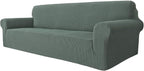 MAXIJIN Super Stretch Couch Cover for 3 Cushion Couch, 1-Piece Universal Sofa Covers Living Room Jacquard Spandex Furniture Protector Dogs Pet Friendly Fitted (Extra Large, Pea Green)