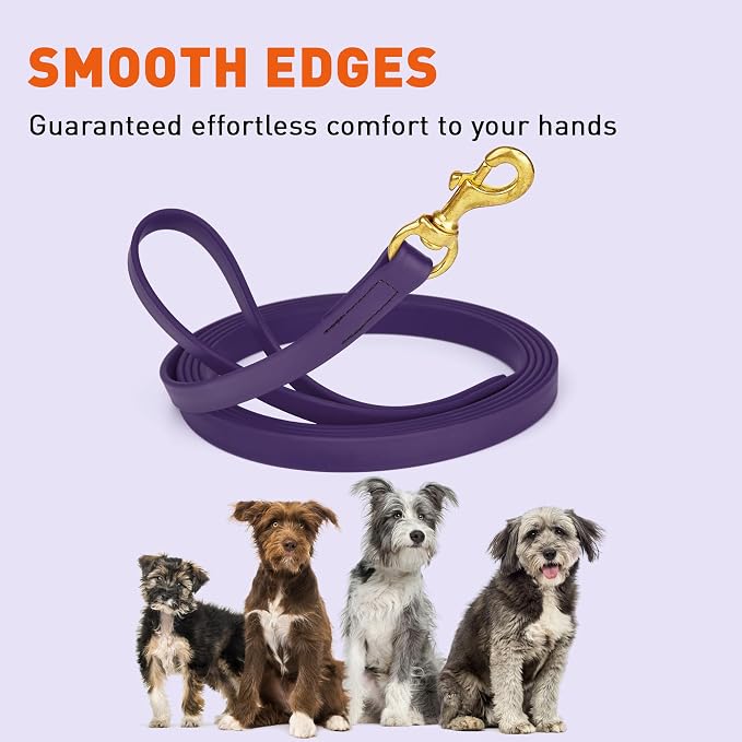 Viper Biothane K9 Working Dog Leash Waterproof Lead for Tracking Training Schutzhund Odor-Proof Long Line with Solid Brass Snap for Puppy Medium and Large Dogs, 33ft Violet Purple