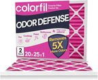 20x25x1 Air Filter (2-Pack) | Made in the USA | Color Changing | Remove Cat and Dog Odor | MERV 8 for Pet Hair Dander and Dust | 19.5"x24.5"x0.75" Exact Size