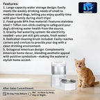 Sfozstra 4L Stainless Steel Gravity Water Dispenser:Cat Bowl | Stainless Steel, for Dogs & Cats, Bedroom Kitchen Corner Crate Area, No Electricity Required, Easy to clean