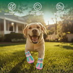 Dog Shoes for Large Dogs, Anti-Slip Dog Boots for Winter Snow, Hot Pavement, Dog Booties & Paw Protectors Pink Size 7