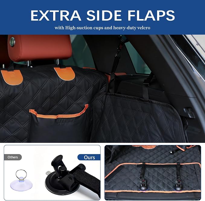 SUV Cargo Liner for Dogs,Waterproof Dog Trunk Cover for Full-Size SUVs | Waterproof PU Leather | Fits Full-Size SUVs | 19.69" Side Flaps | 19.69" Bumper Flap