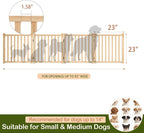 Wooden Freestanding Dog Gate Indoor - 23" H 4 Panels | No-Painted Foldable Pet Gates, Portable Folding Puppy Fence for Doorways, Stairs, Hallways