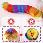 Pet Cat Tunnel, S-Shape Tunnels for Indoor Cats, Collapsible Pet Tunnel for Kitten, Puppy, Rabbit, 25cm-Wide Tunnels, Durable & Breathable, with Peek Hole Toy Ball
