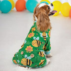 KYEESE Dog Pajamas Stretchy Pets Pjs Dog Pajamas Small Sized Dogs Velvet Pet Jammies Coat Comfy Dogs Clothes Soft Pet Onesie Costume Little Bee Pets Pjs, X-Large