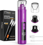 Dog Nail Grinder with 4 LED Lights, 3 Speeds Super Quiet for Pets | Low Vibration,Electric Pet Nail Grinder, Professional Painless Paw Grooming & Smoothing for Small to Large Dogs Cats(Purple)