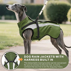 Dog Raincoat Waterproof Raincoats for Dog Reflective Dogs Rain Jackets with Hood Hoodie Pet Rain Poncho Coat for Small Medium Large Dogs Puppies S-XXL (Green, XXL)