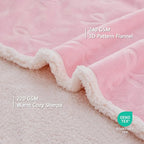Pet Blankets for Cats - Waterproof Cat Blanket Washable - Sherpa Fleece Puppy Blanket, Soft Plush Reversible Throw Protector for Bed Couch Car Sofa, 40"X50", Pink Bows