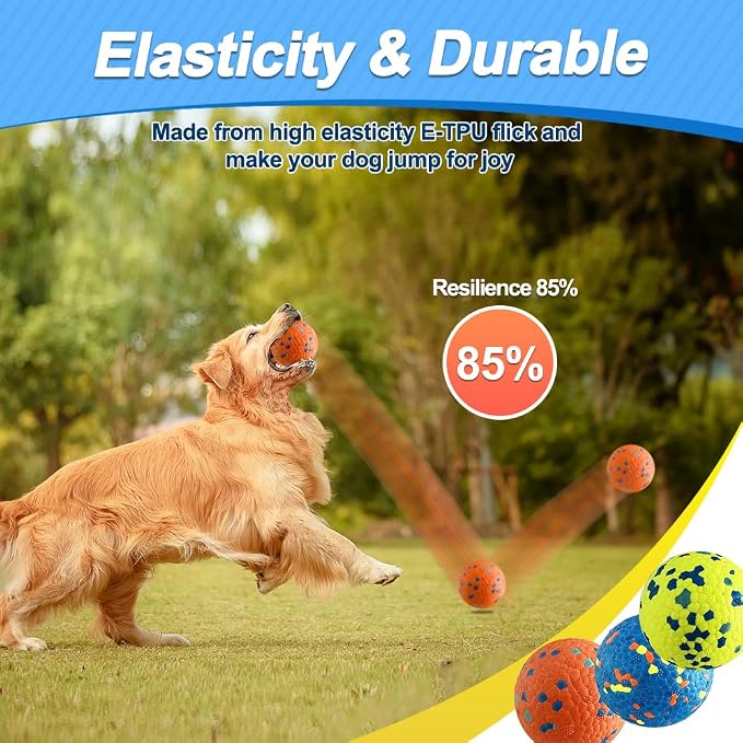 Mankoda Dog Balls, 3" Indestructible Tennis Balls for Aggressive Chewers | Floating Fetch Toys, Durable ETPU Rubber, Bouncing & Lightweight, Interactive Chewing Safe for Medium Large Dogs - 3 Pack