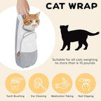Cat Grooming Wrap, Self Adhesive Cats Anti-Escape Wrap, (6-10lbs) | Anti-Scratch Burrito Restraint Blanket, for Cutting Nails, Calming Cat Swaddle Wrap for Medicine Ear Cleaning, Dental Care