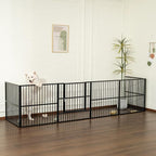 Dog Playpen 32" Height – Heavy Duty, Foldable | 25mm Steel Tubes, 40.8 lbs sturdy frame, rubber non-slip feet, indoor & outdoor, tool-free assembly, Small & Medium Dogs