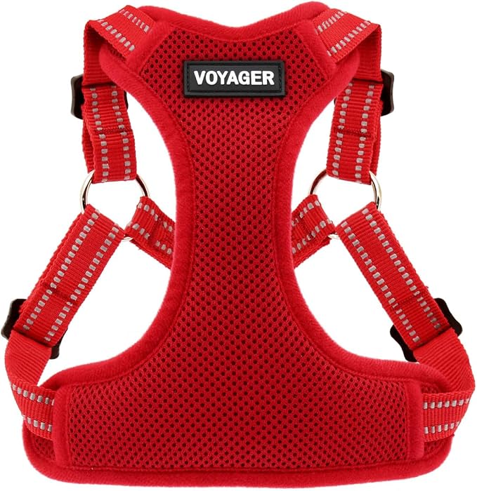 Voyager Step-in Flex Adjustable Dog Harness - Red, X-Large | 23 - 28" in Chest, Fully Adjustable, Reflective Bands, All Weather Breathable Air Mesh, Lightweight, Fast Drying