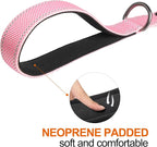 Twoear 6FT 1IN Heavy Duty Dog Leash for Large Dogs with 2 Padded Handles | Traffic Handle Extra Control, Auto Lock Hook, Strong Reflective Walking Leash for Night Safety, Medium and Large Breeds,Pink