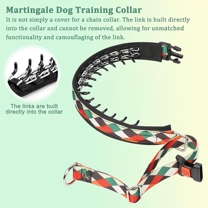 Mayerzon No Pull Dog Prong Collar Martingale, Personalized Pinch Collar | Anti Pull Collar with Buckle for Large Medium Small Dogs, Safe for Walking Training, Festivals(Pop Art, L)