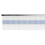Chris Christensen 9" Long Tooth Fine/Extra Fine Comb-Out Comb, Groom Like a Professional, Rounded Corners Prevent Friction and Breakage, Unique Rubber Grip Line, Chrome Finish