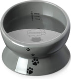 Y YHY Elevated Cat Food Bowl, Raised Pet Food and Water Bowl, Ceramic, 15oz