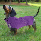 Dachshund Raincoat Weiner Dog Clothes Suitable for Dachshunds Corgi, Weiner, Dog Waterproof Coat with Reflective Stripe underbelly Protection - Purple - XS
