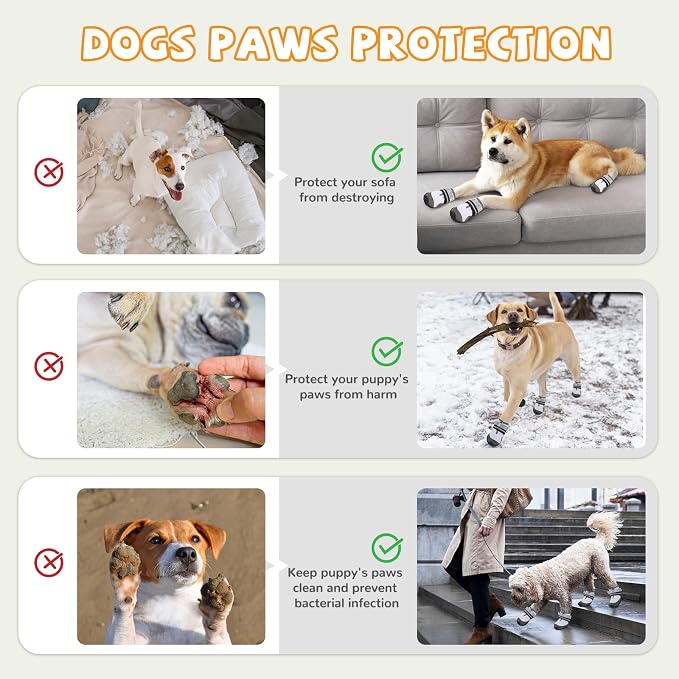 Dog Shoes for Medium Large Dogs, Dog Boots & Paw Protectors to Prevent Licking, Anti-Slip Dog Booties with Reflective for Summer Hot Pavement, Outdoor Hiking, Hardwood Floors (Size 1)