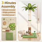 35" Tall Palm Tree Cat Scratching Post Vertical for Indoor Cats | Vertical Pole Post for Indoor Cat