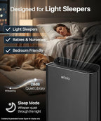 Afloia Air Purifiers for Bedroom Home Large Room Up to 2000Ft², 3-Stage Efficient Filter with Laser Air Quality Sensor for Pets Hair Dander Pollen Allergies Dust Mold Odor Smoke, Black