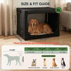 33 x 25 x 25 Inch Collapsible Soft Dog Crate for Dogs Up to 70 lbs, Portable Travel Pet Kennel with 4 Zip Doors, Foldable Indoor Outdoor Crate with Mat, Carry Bag, Black